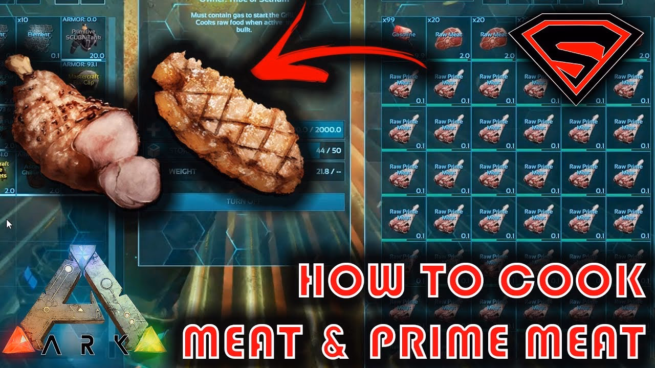 How do I get a cooked meat item in Ark?