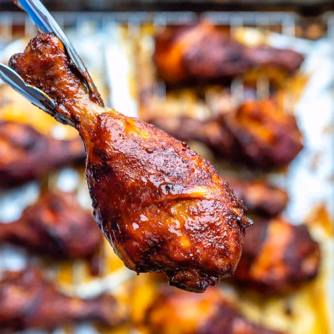 How do you cook BBQ chicken legs in a broiler?
