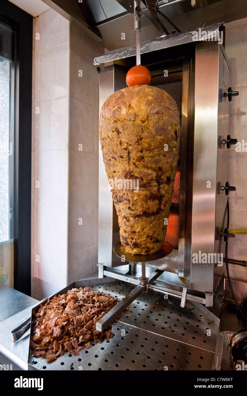 Wie wird der Döner-Spieß gegrillt?