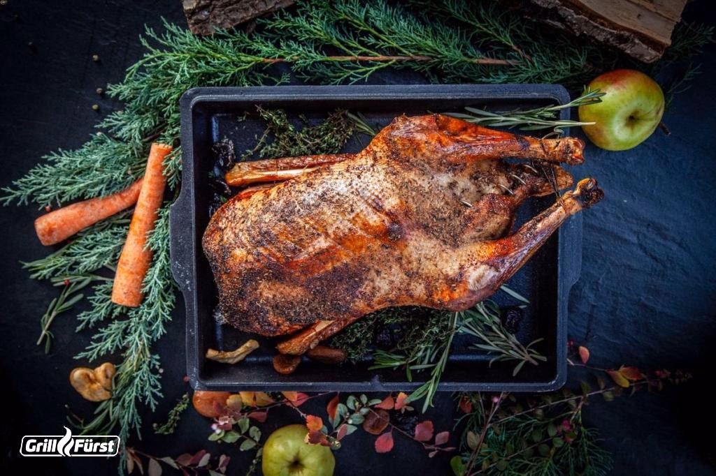 Wie bekomme ich eine Gans vom Grill?