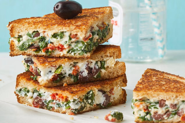 What can I add to a Greek grilled cheese sandwich?