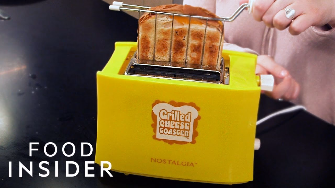 How do you cook a grilled cheese sandwich in a toaster?
