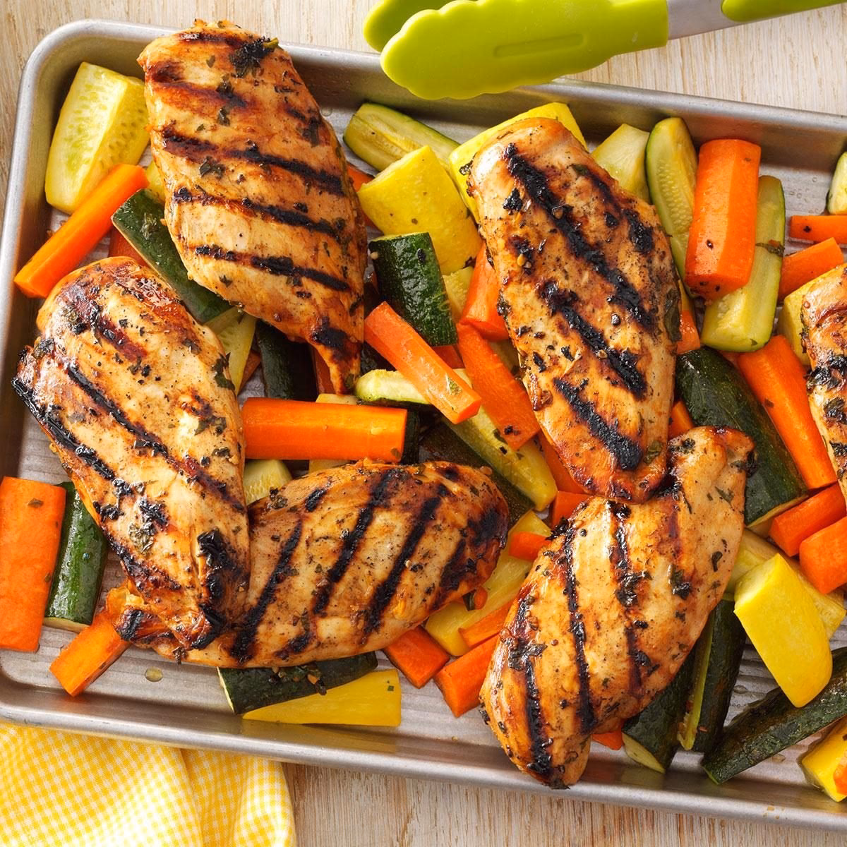 What is grilled chicken with mixed vegetables?