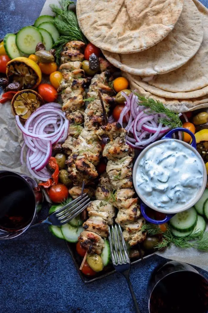 What are grilled chicken skewers?