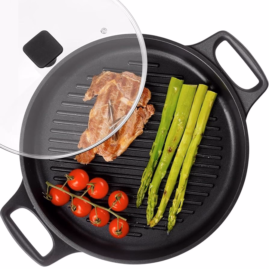 Wie viel wiegt eine Grillpfanne mit Deckel?
