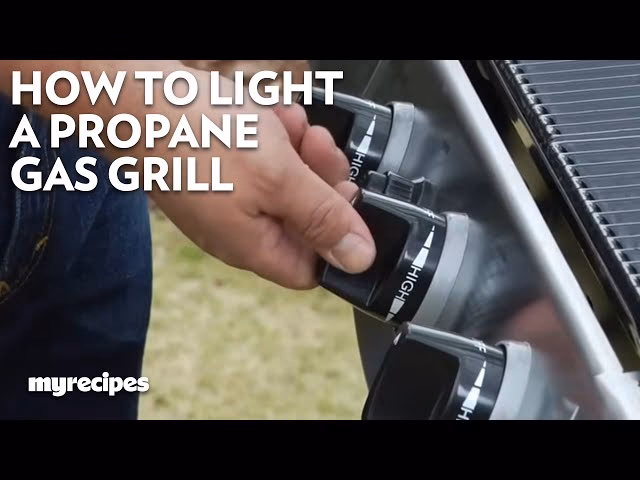 How do you turn on a gas grill?