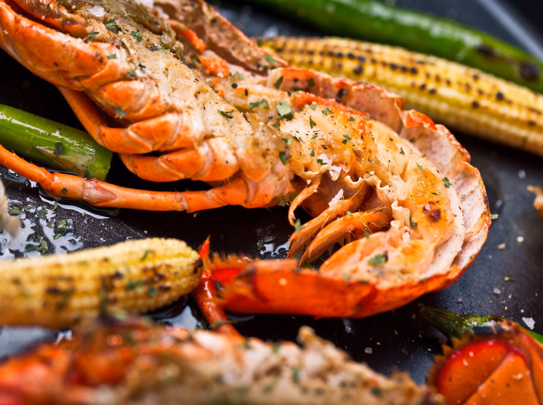 Wie grillt man Hummerfleisch?