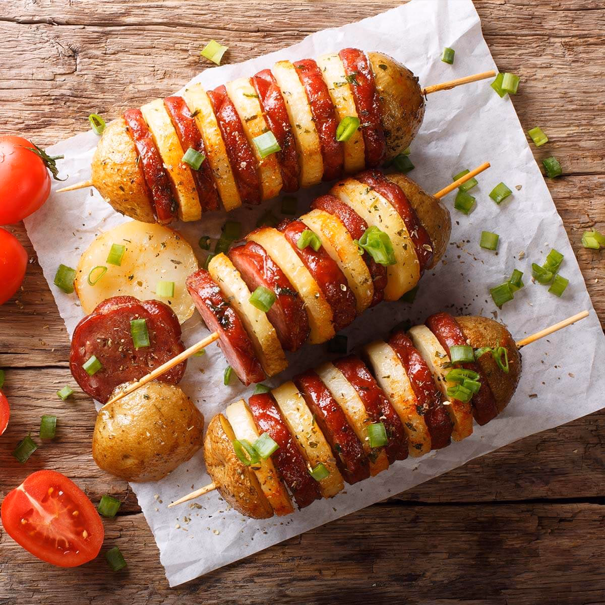 Wie bereite ich kartoffelspieße zum Grillen zu?