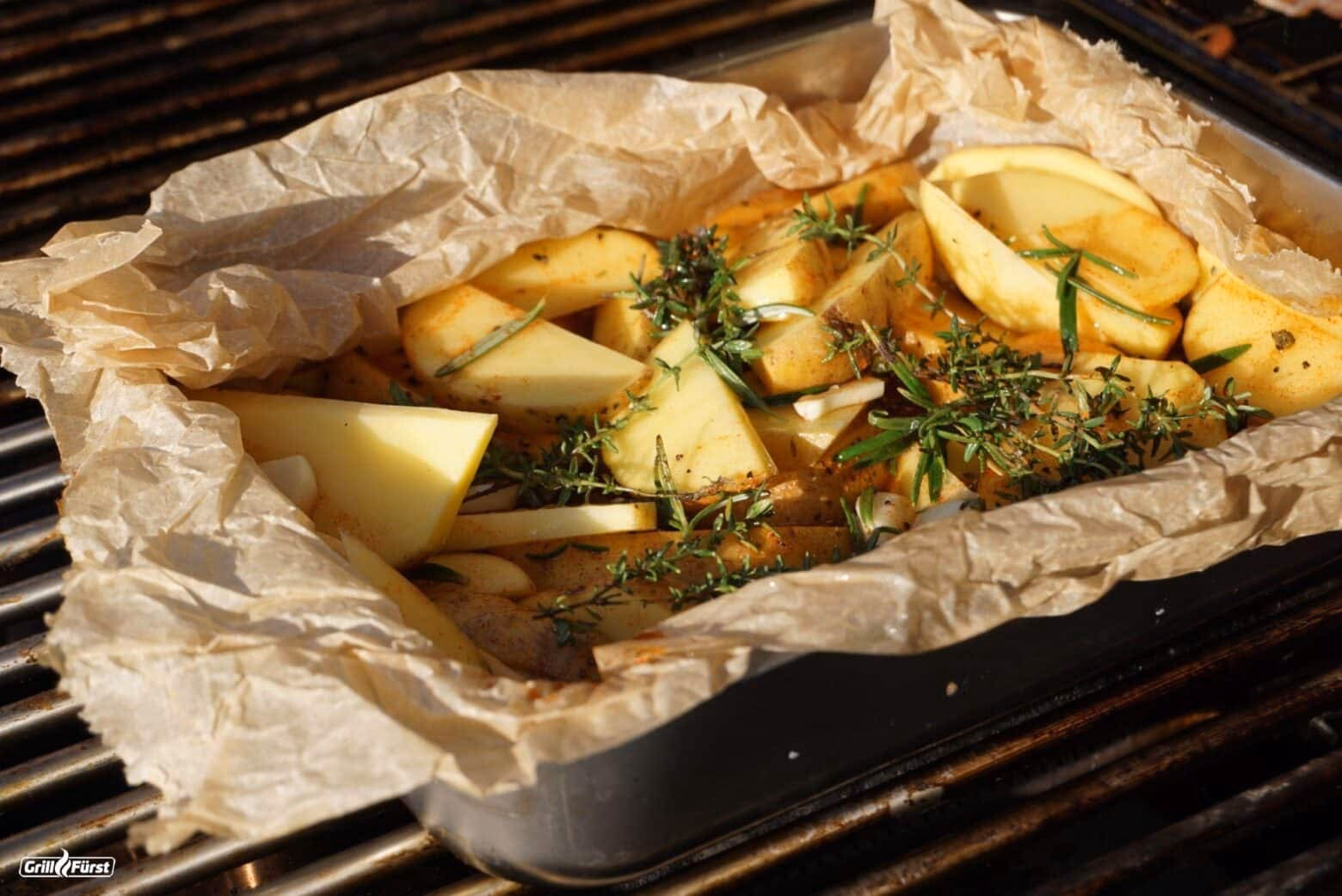 Wie bereite ich Kartoffelspalten zu?