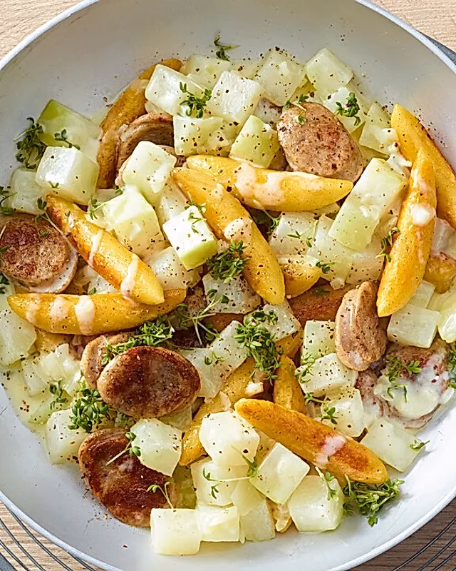 Wie bereite ich Wiener Würstchen in der Mikrowelle warm?