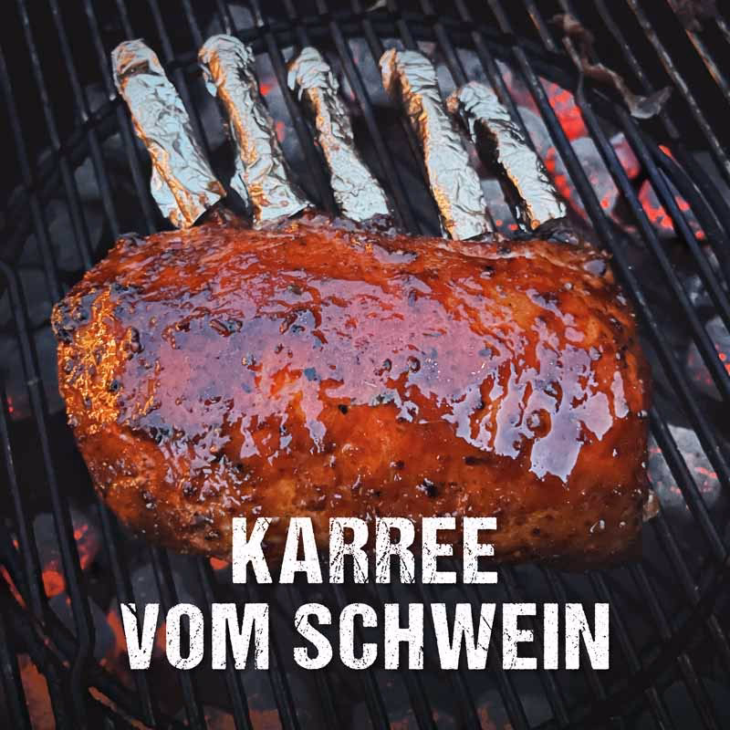 Wie grillt man Schweinskaree mit Ahornsirup?
