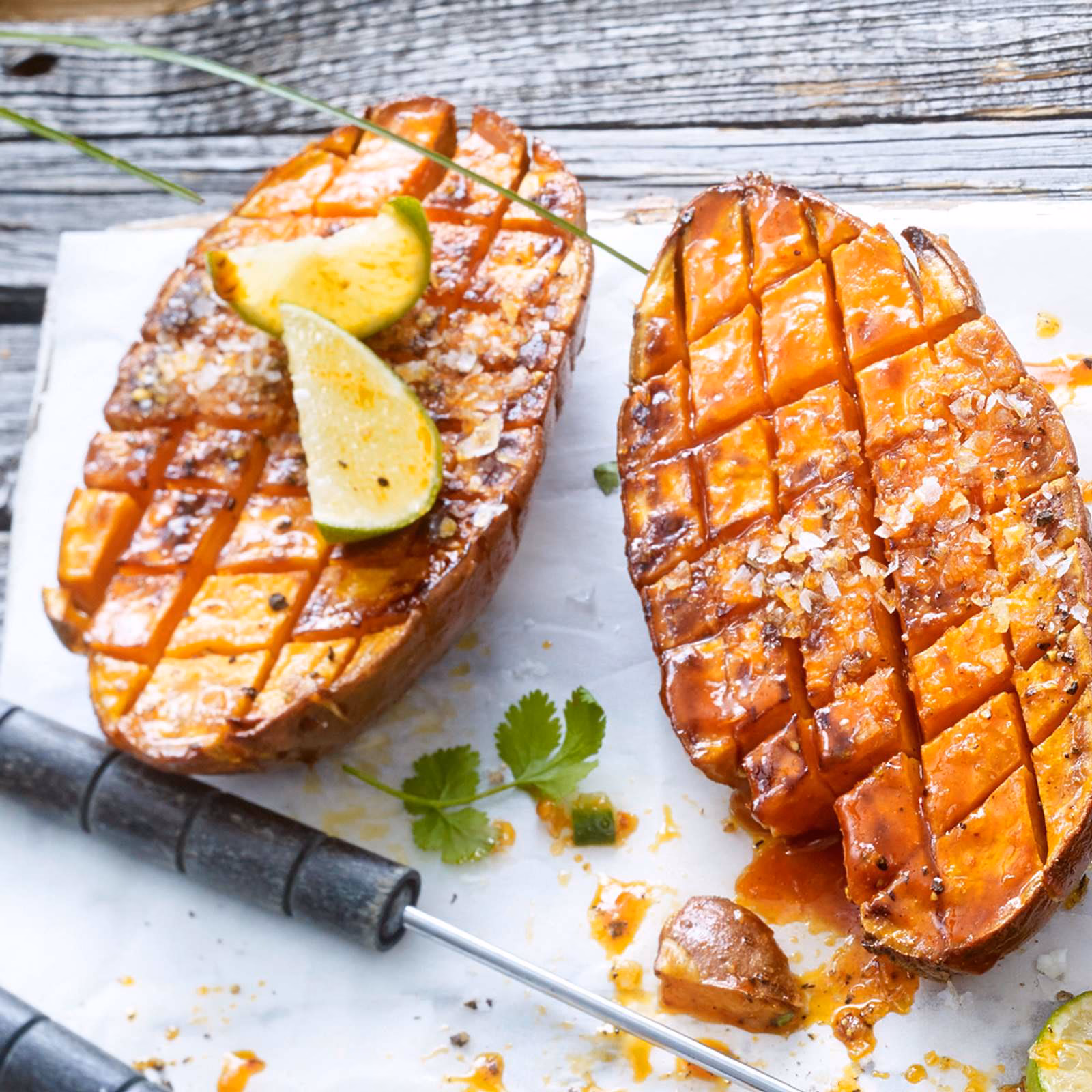 Wie lange braucht eine gegrillte Süßkartoffel?