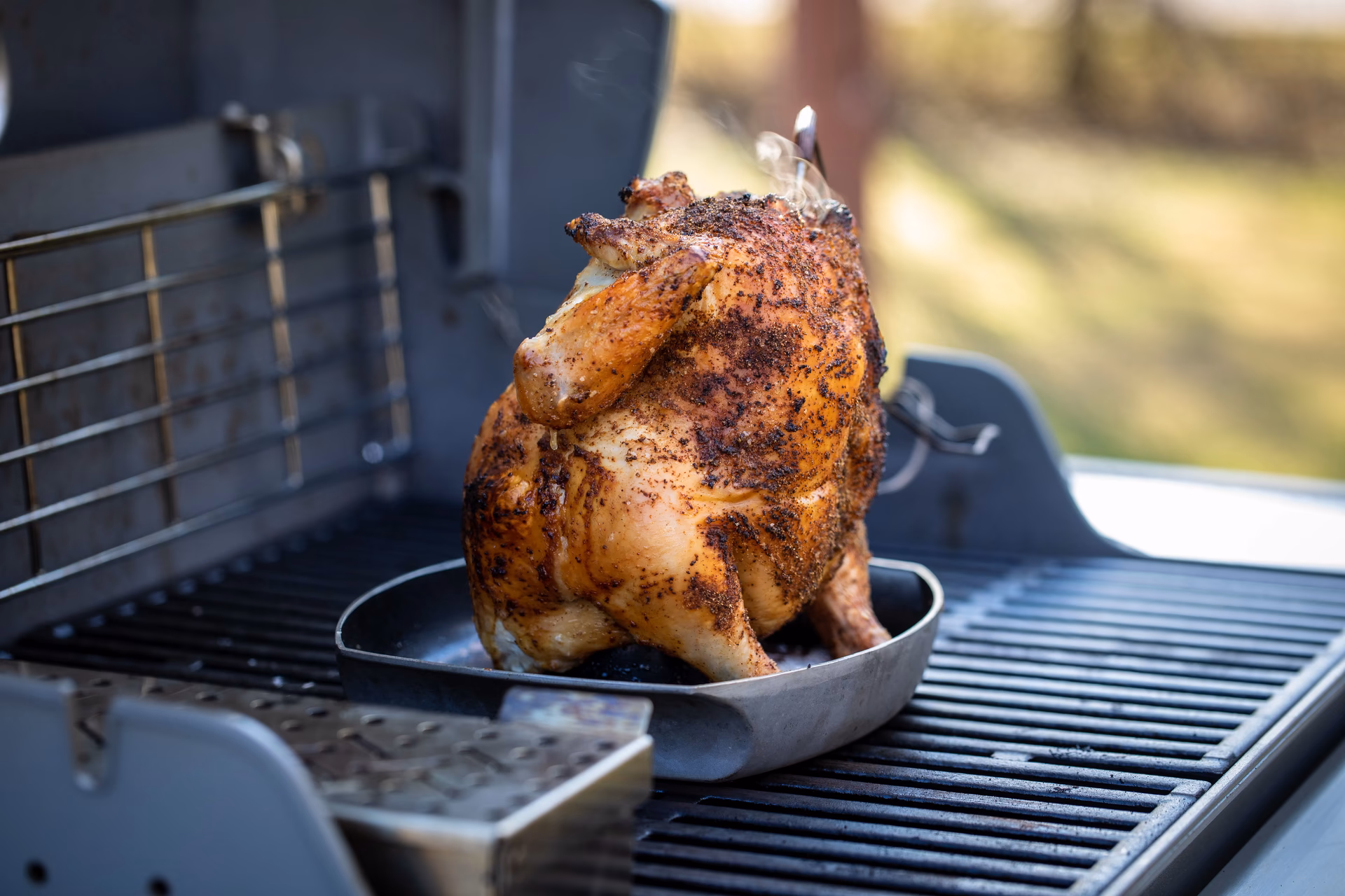 How long does it take to cook a chicken on a grill?