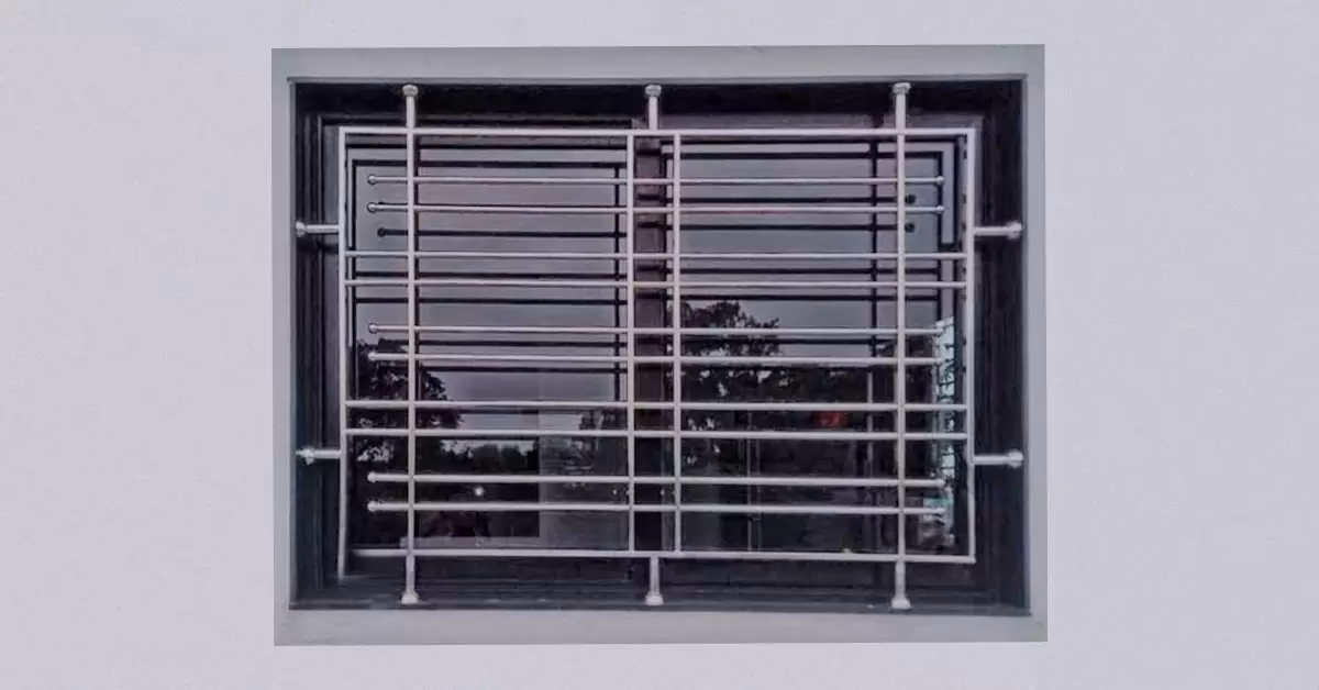 What is a geometric window grill design?